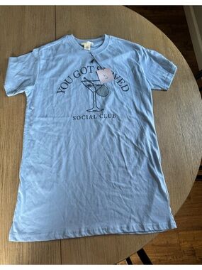 "You Got Served" Light Blue Graphic Tee - Small